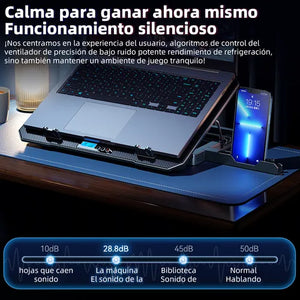 COOLER PARA LAPTOP 6 VENTILADORES LUZ RGB